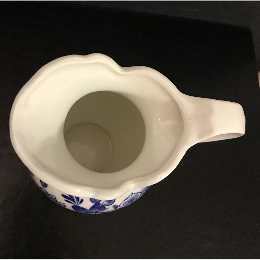 Vintage Art Ardco Dallas Blue/White Floral Pitcher Japan - Picture 5 of 8